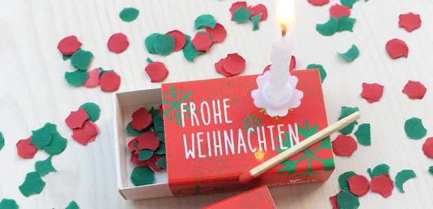 Streichholzschachtel zu Weihnachten