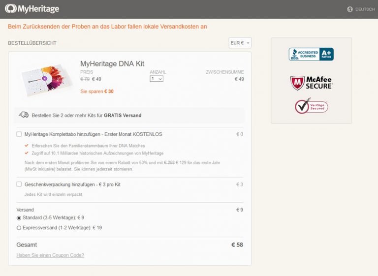 MyHeritage DNA Test - meine persönlichen Erfahrungen - Aktive-Rentner.de