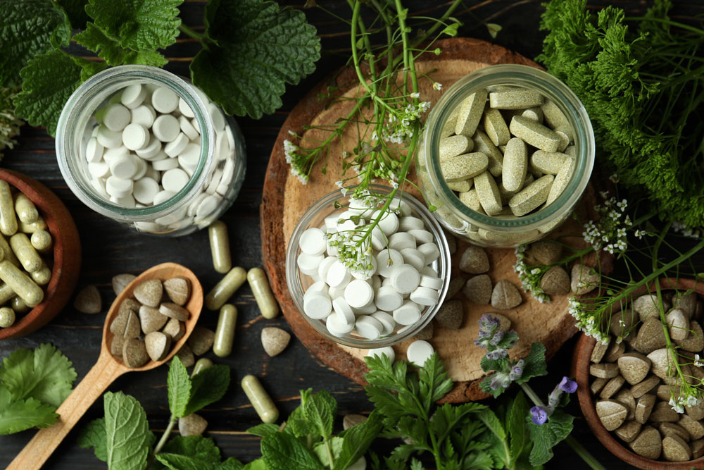 Pflanzliche Tabletten gegen Schlafstörungen.